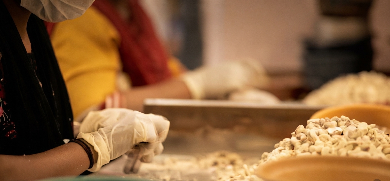 Hand grading, kernel by kernel.